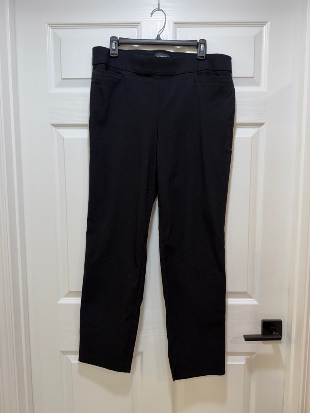 Liz Claiborne Career Black Straight-Leg Dress Pants